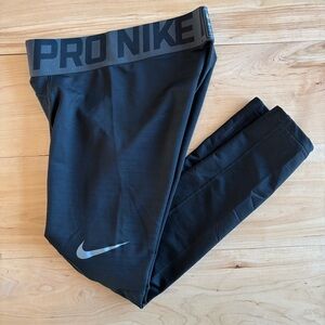 Nike Kids Pro Black Compression Athletic Leggings Boys Medium